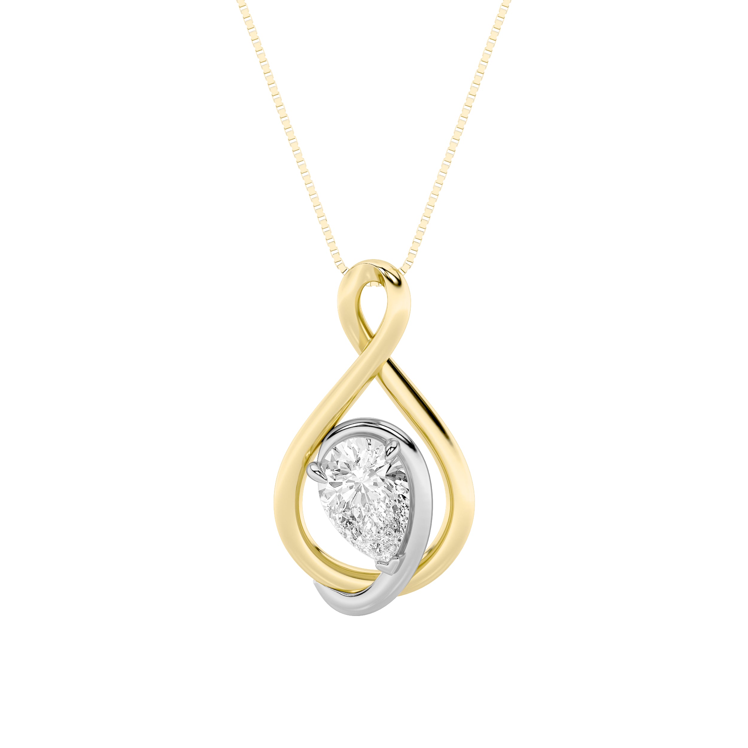 Alexya Signature Infinity Pear Diamond Pendant