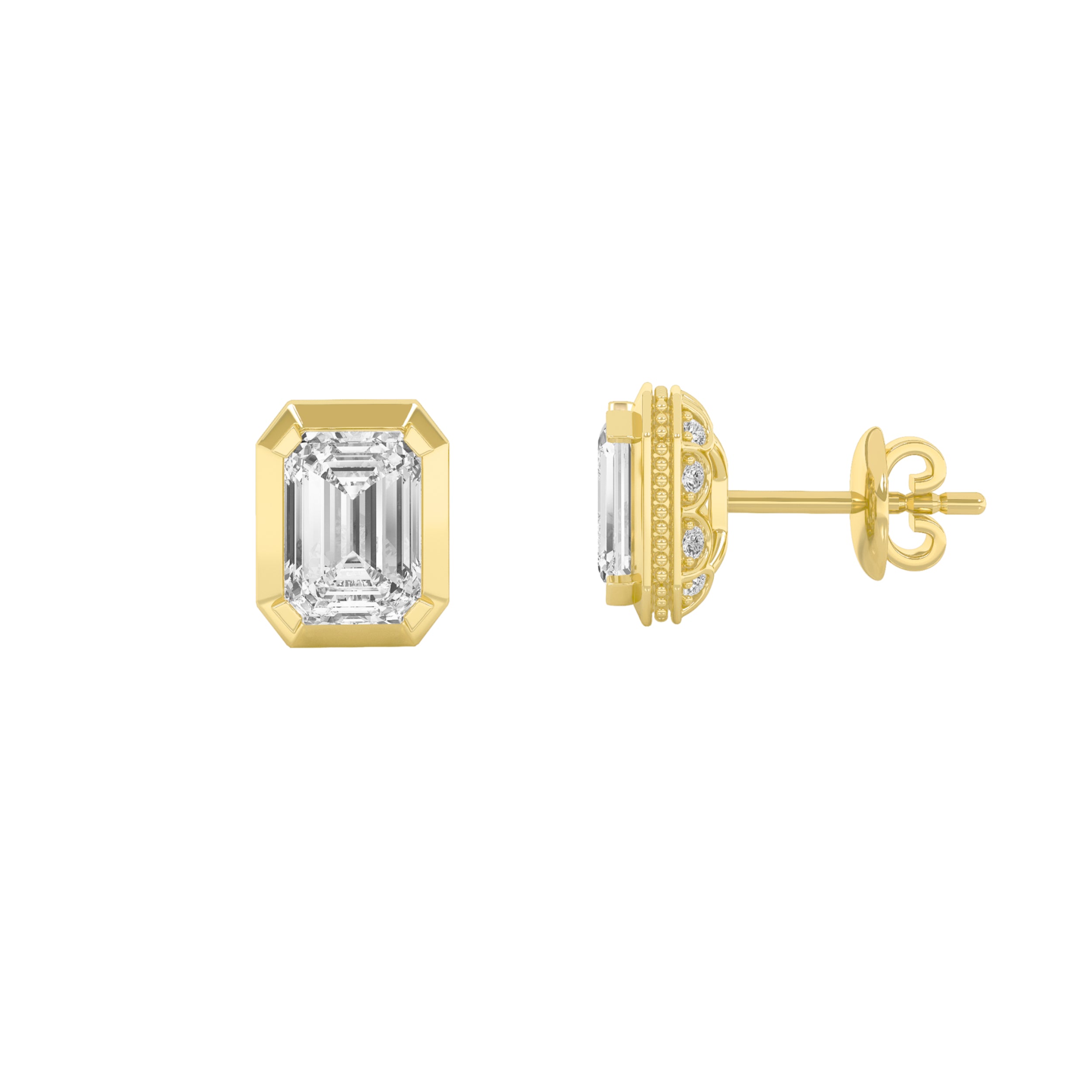 Alexya Signature Bezel-Set Diamond Studs
