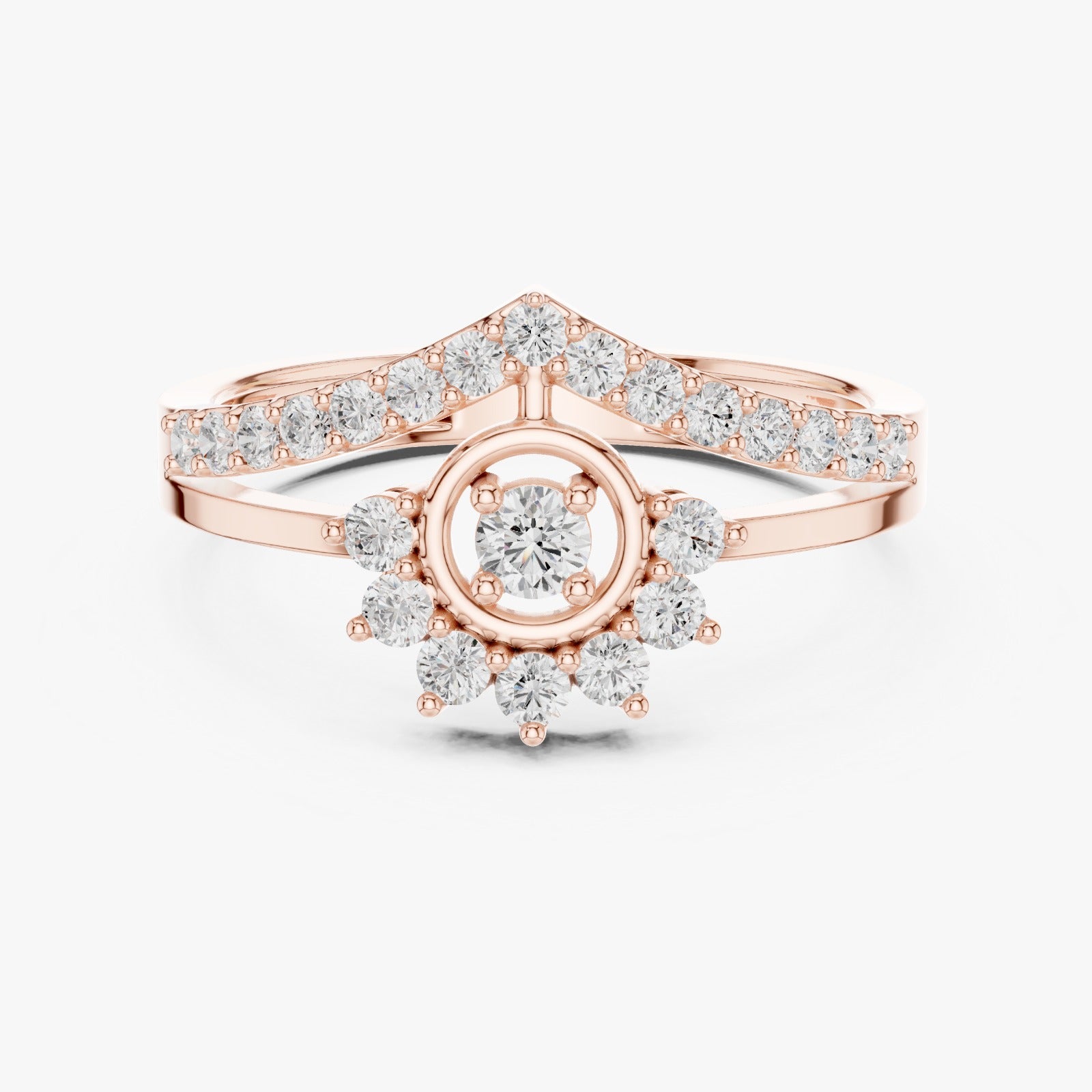 14K Rose Gold Lab Grown Diamond Ring Enhancer.