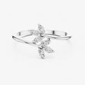 14K White Gold Lab Grown Diamond Leaf Ring | Elysian Leaf