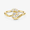 14K Yellow Gold Lab Grown Diamond Floral Ring | Golden Blossom