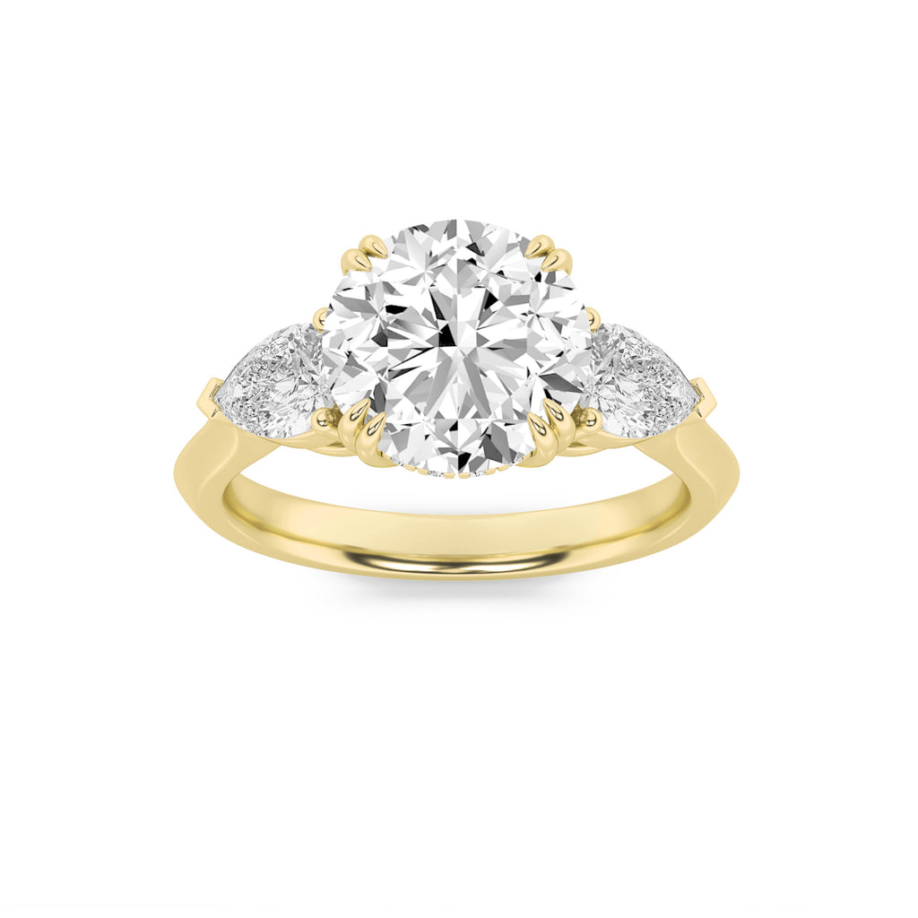 The Pear-Accented Trilogy Engagement Ring