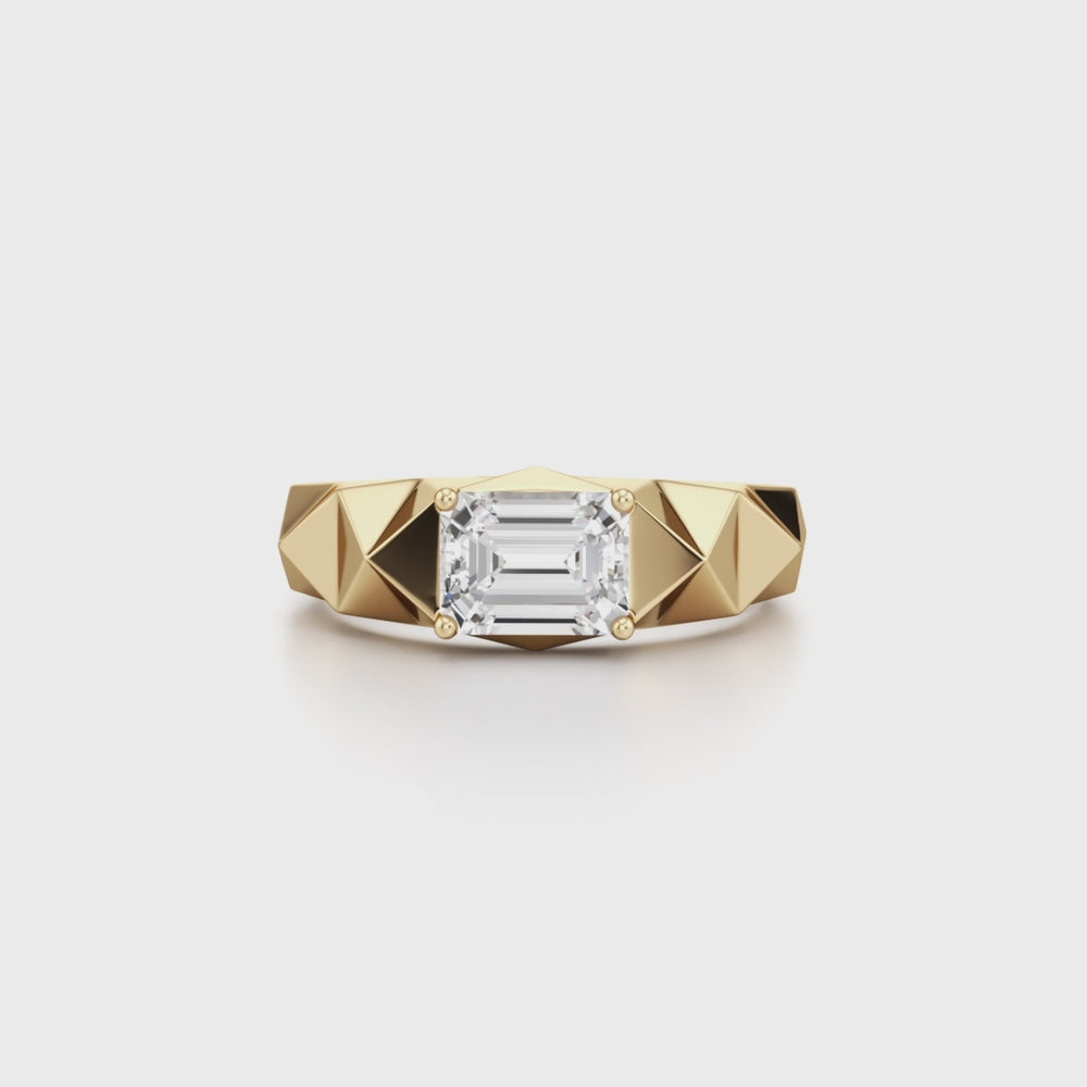 The Pyramid Emerald Bold Ring