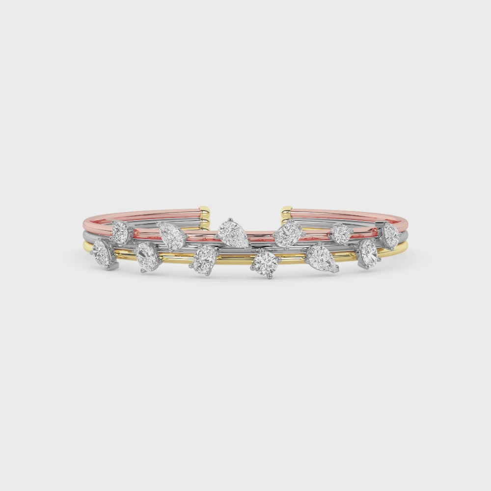 The Tri-Tone Multi-Shape Bangle