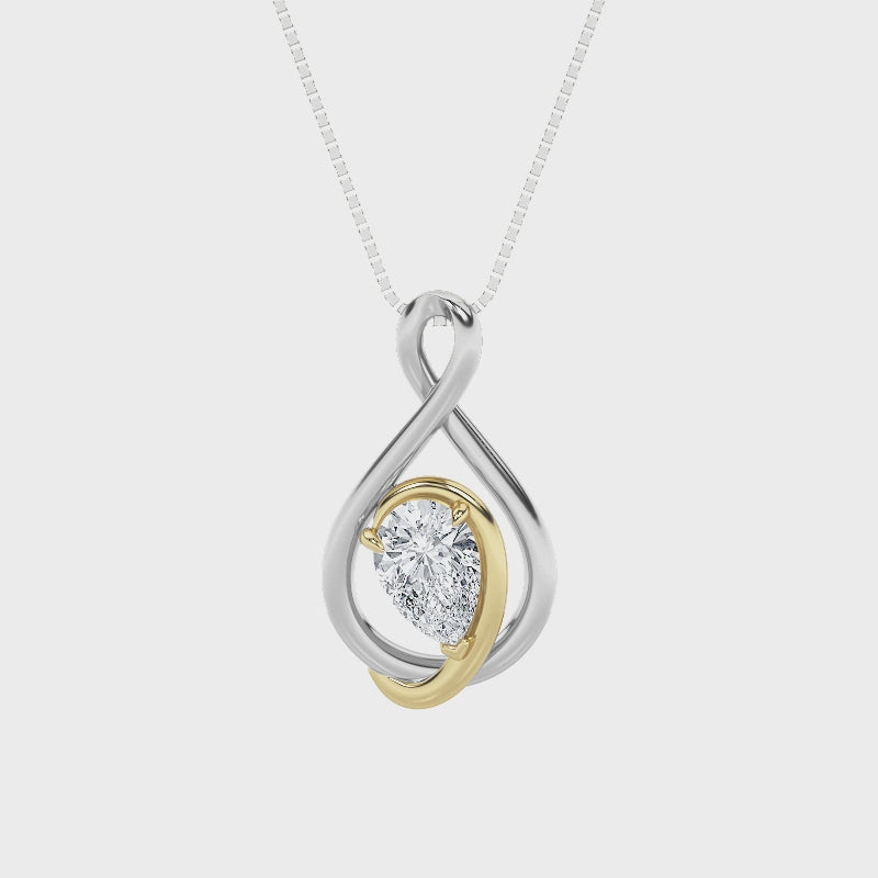 Alexya Signature Infinity Pear Diamond Pendant