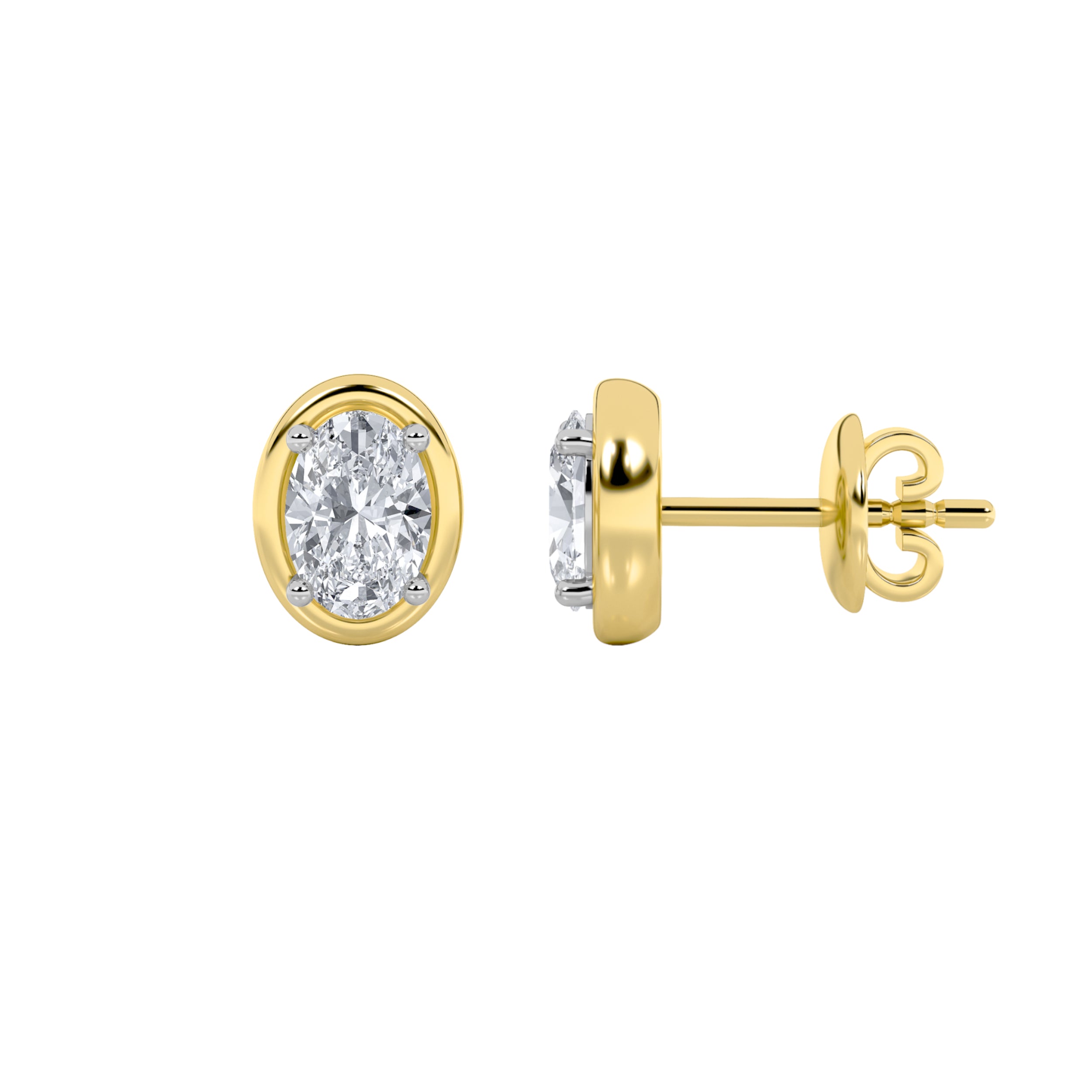 Modern Bezel-Set Diamond Studs