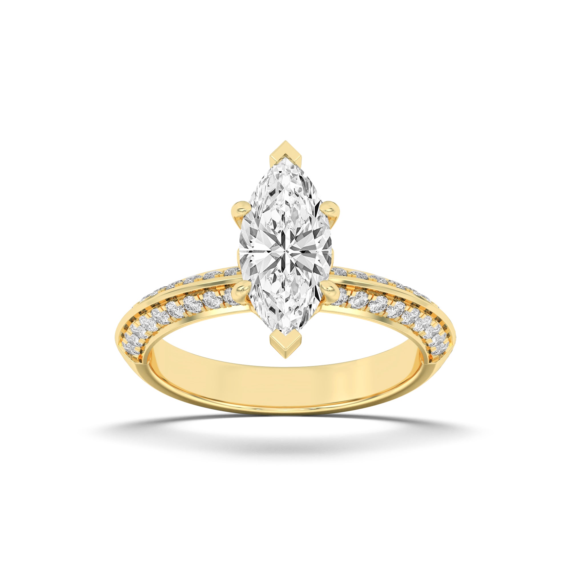 The Majestic Triple-Row Engagement Ring