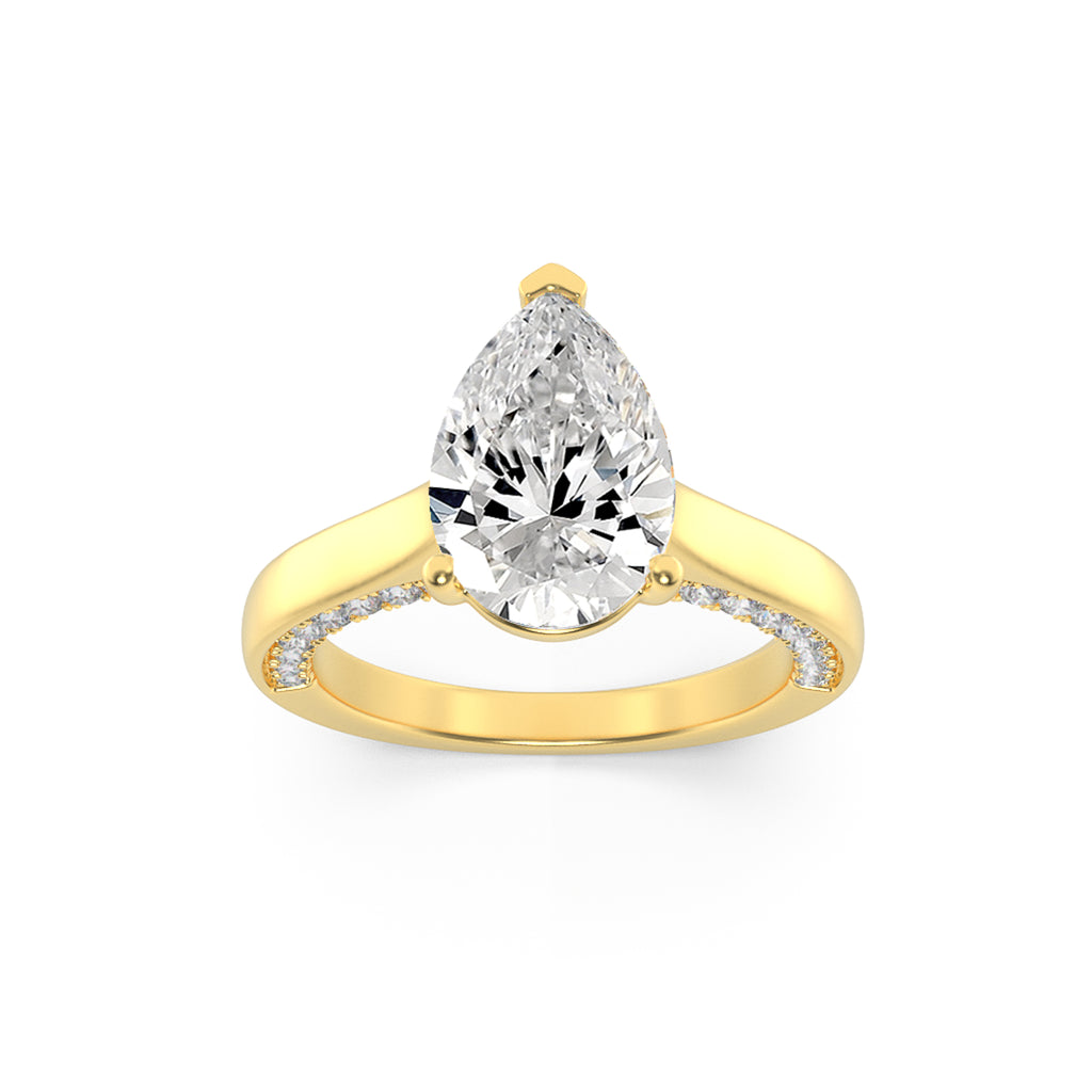 The Beatrice Tulip Head & Diamond on Bridge Solitaire Engagement Ring