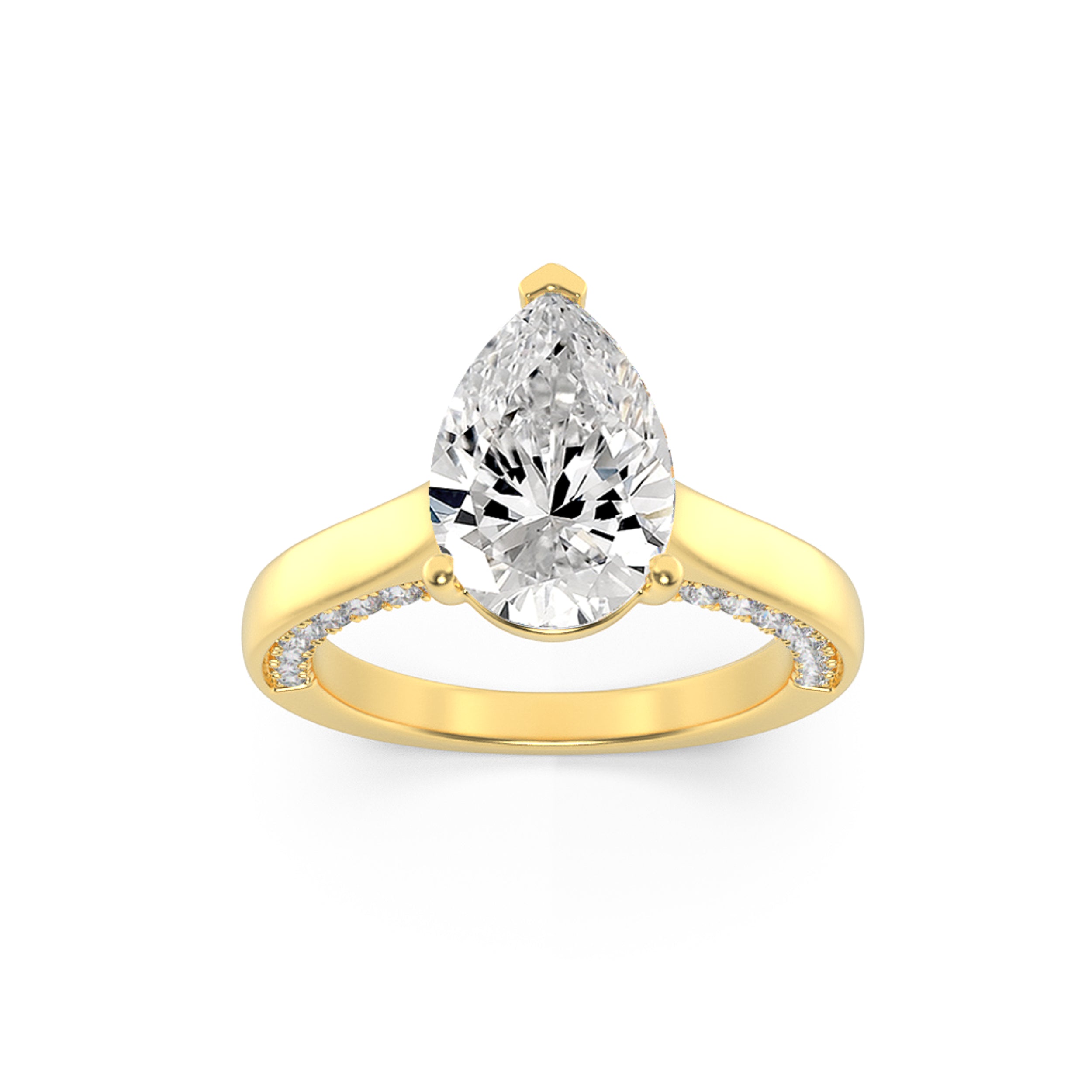 The Beatrice Tulip Head & Diamond on Bridge Solitaire Engagement Ring
