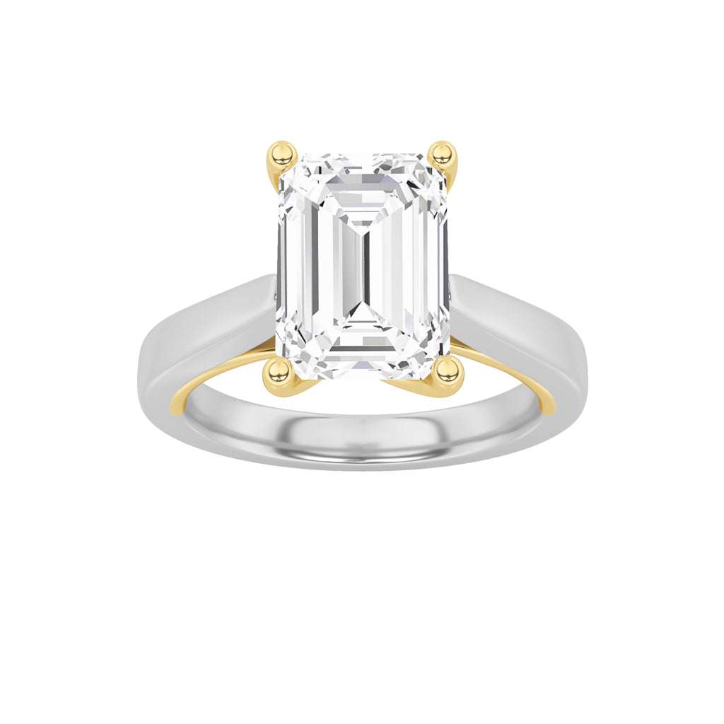 The Sophia Two Tone Twisted Cathedral Solitaire Engagement Ring