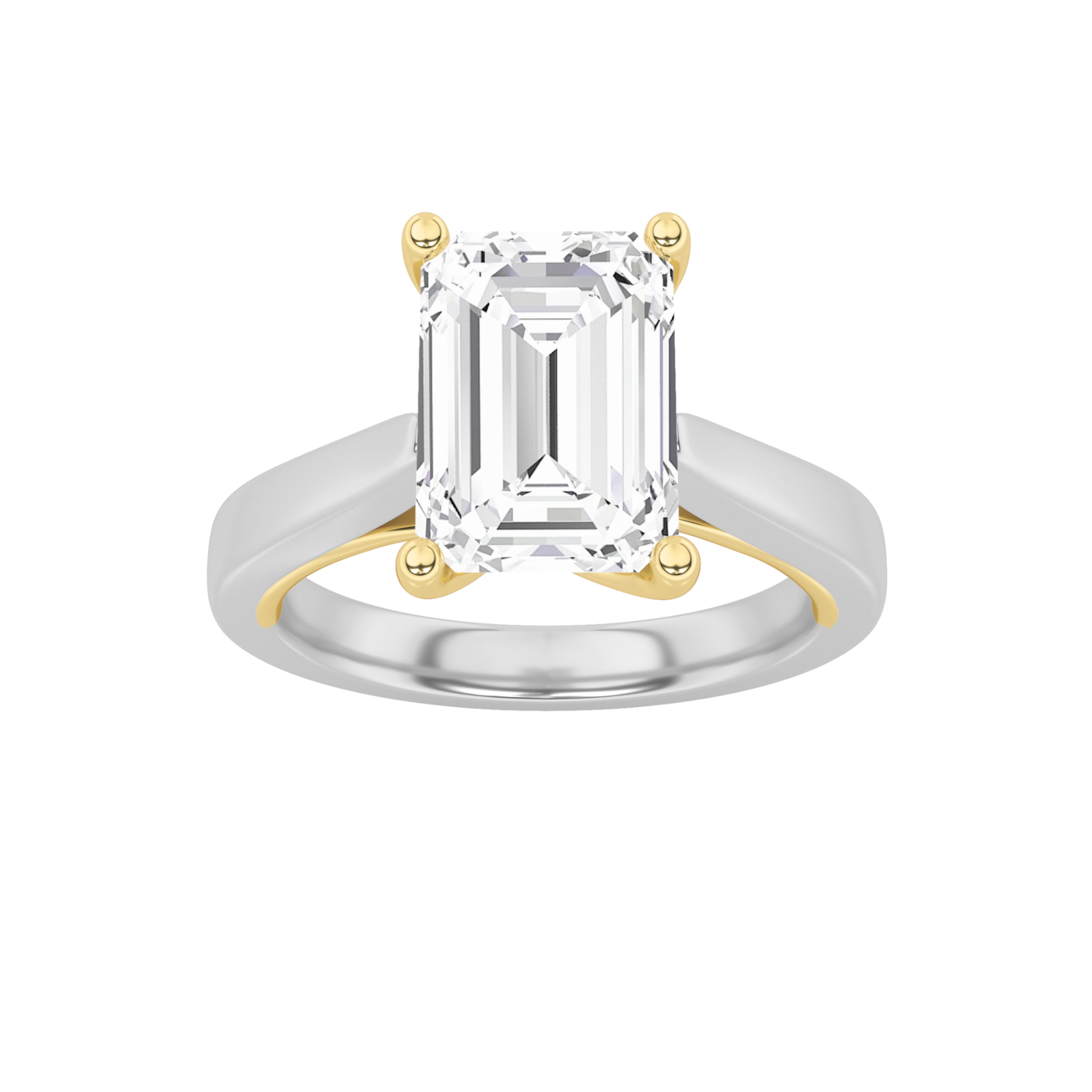 The Sophia Two Tone Twisted Cathedral Solitaire Engagement Ring
