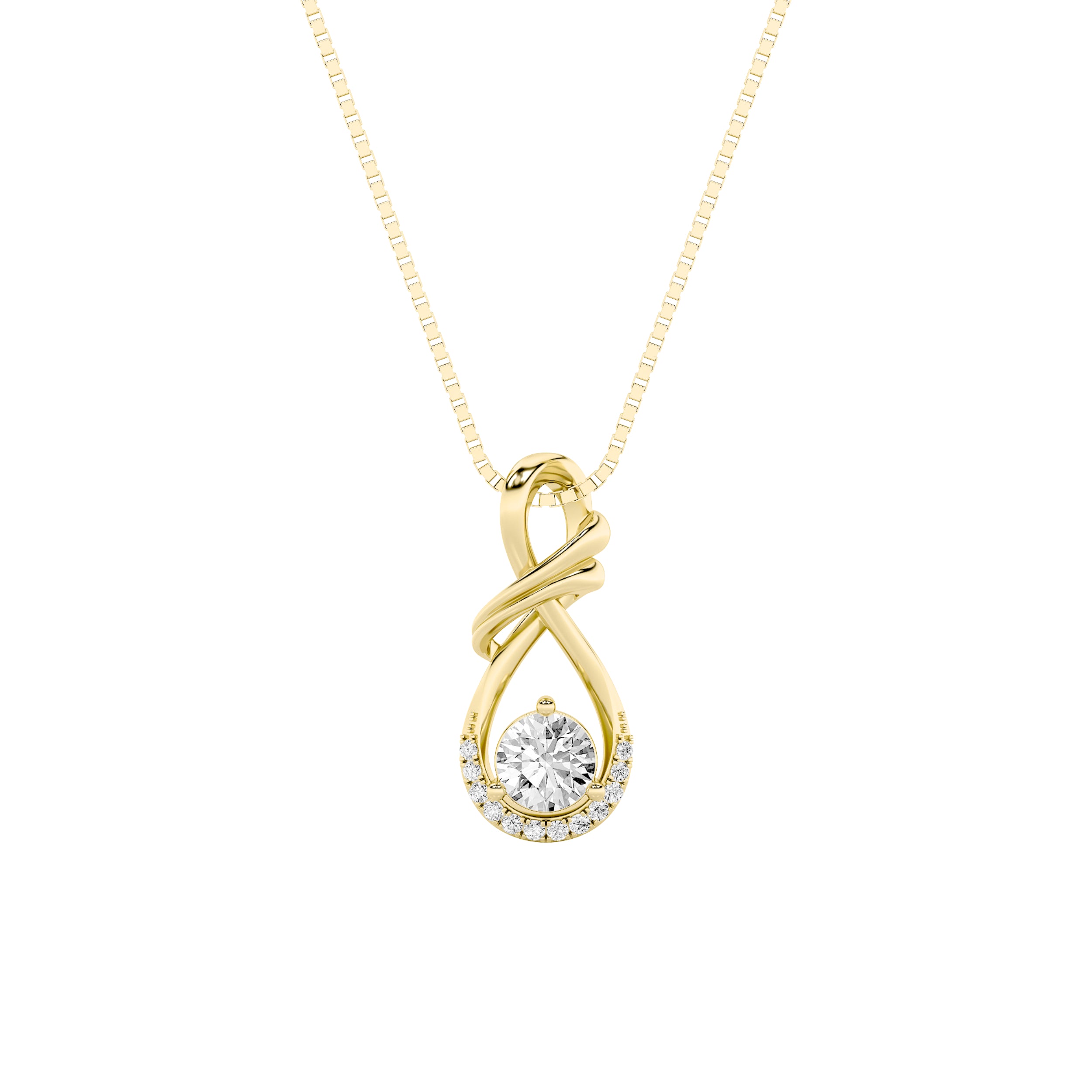 Alexya Signature Infinity Halo Round Pendant