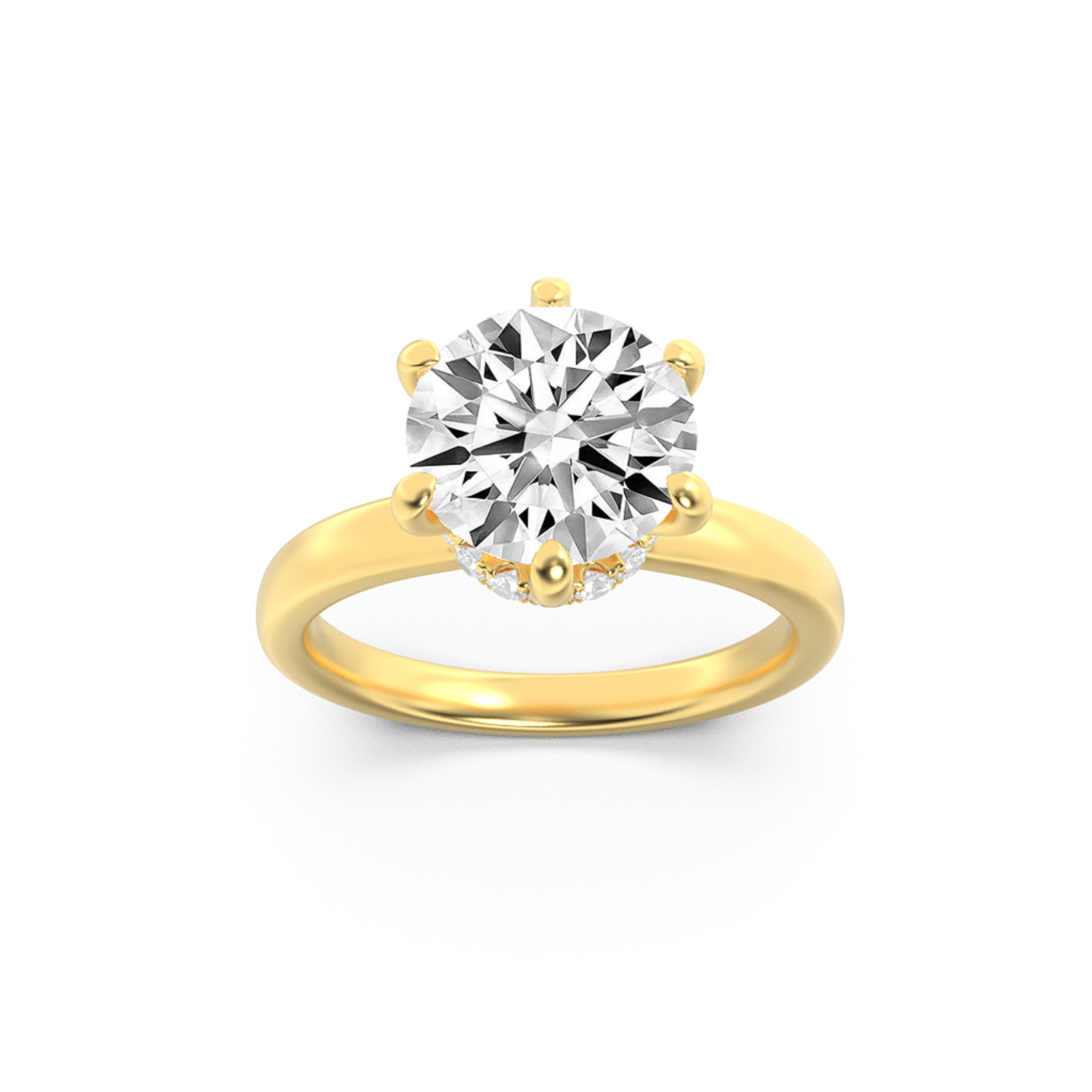 The Anne Hidden Hallo Solitaire Engagement Ring