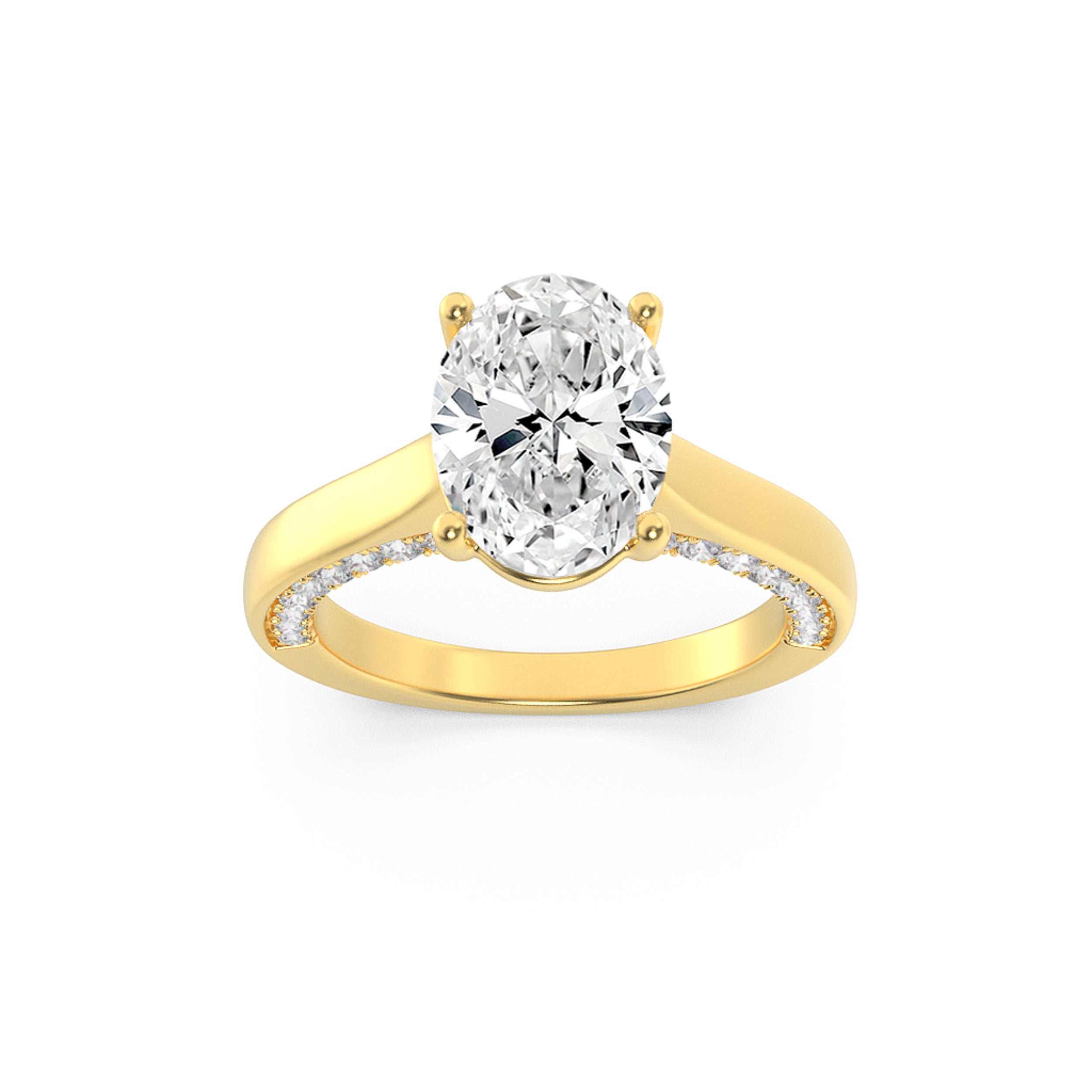 The Beatrice Tulip Head & Diamond on Bridge Solitaire Engagement Ring