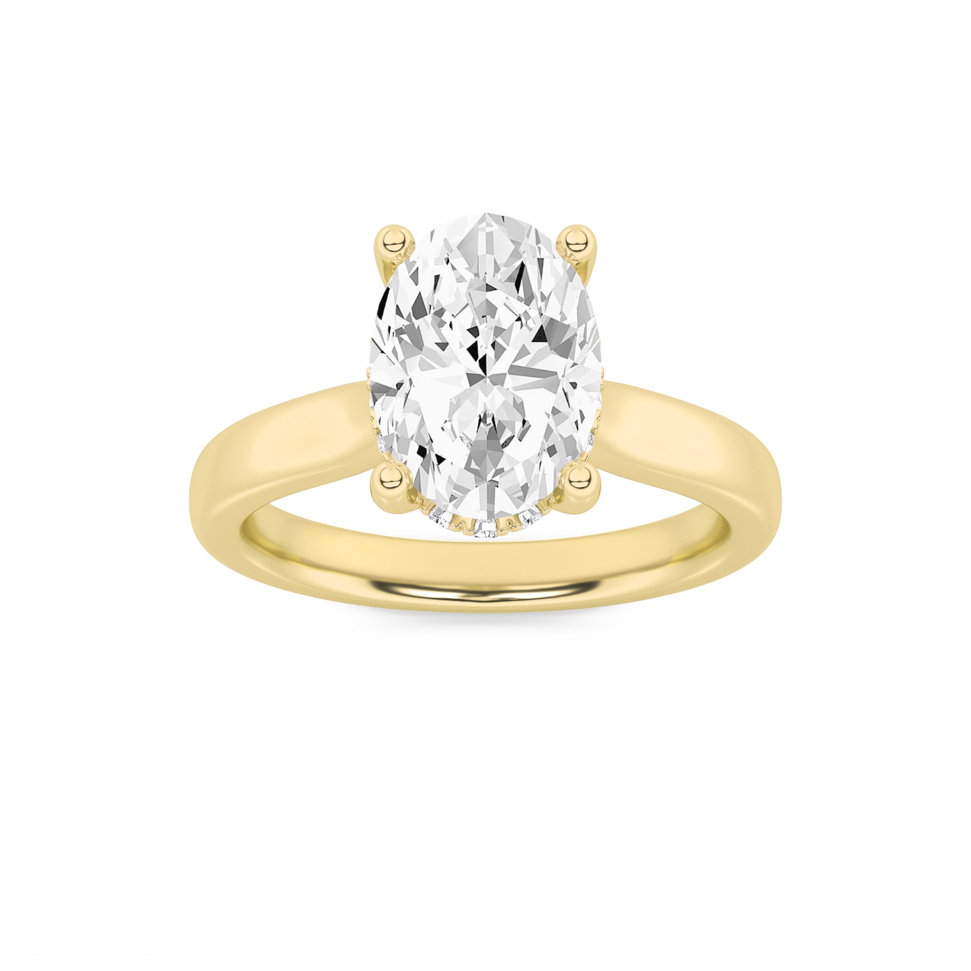 The Margaret Hidden Hallo Cathedral Solitaire Engagement Ring