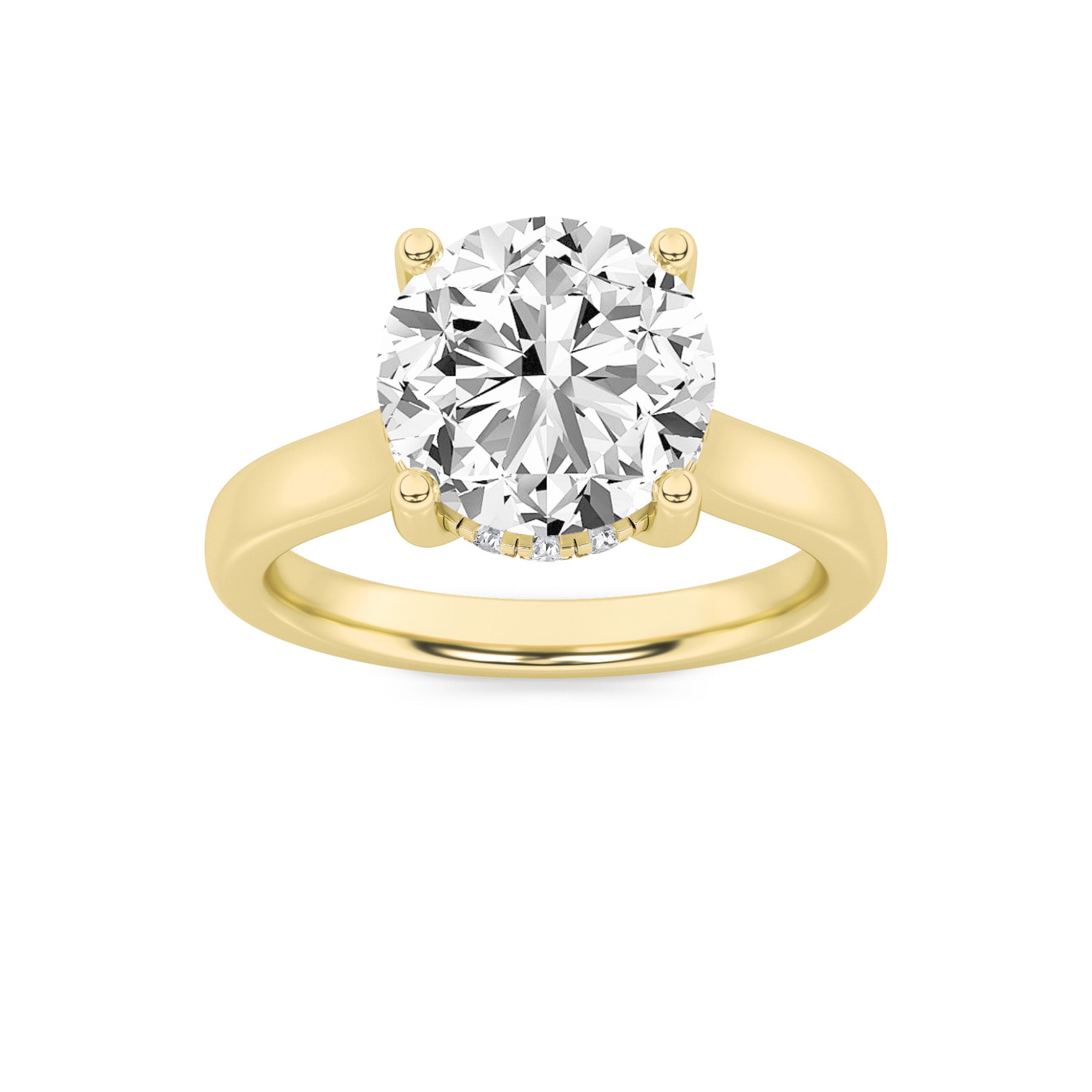 The Margaret Hidden Hallo Cathedral Solitaire Engagement Ring