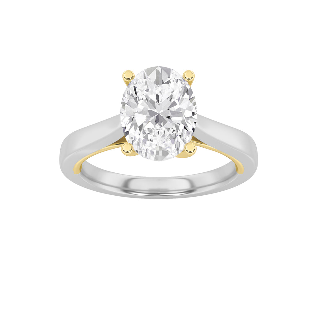 The Sophia Two Tone Twisted Cathedral Solitaire Engagement Ring