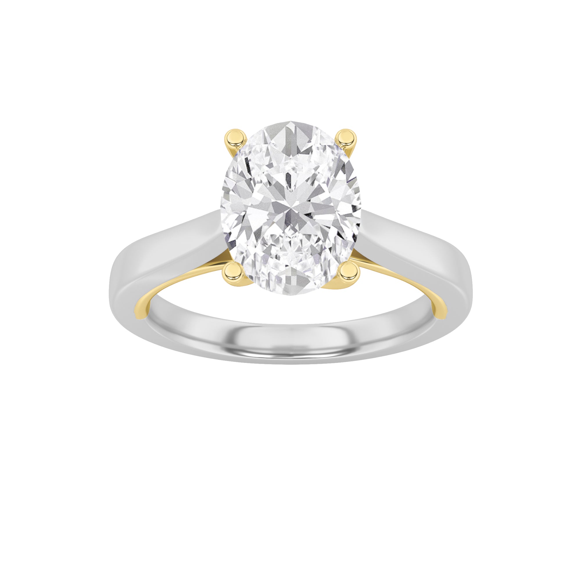 The Sophia Two Tone Twisted Cathedral Solitaire Engagement Ring