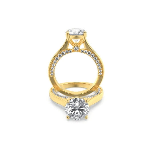 The Beatrice Tulip Head & Diamond on Bridge Solitaire Engagement Ring