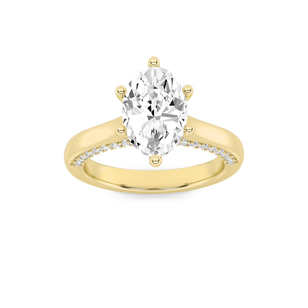 The Beatrice Tulip Head & Diamond on Bridge Solitaire Engagement Ring
