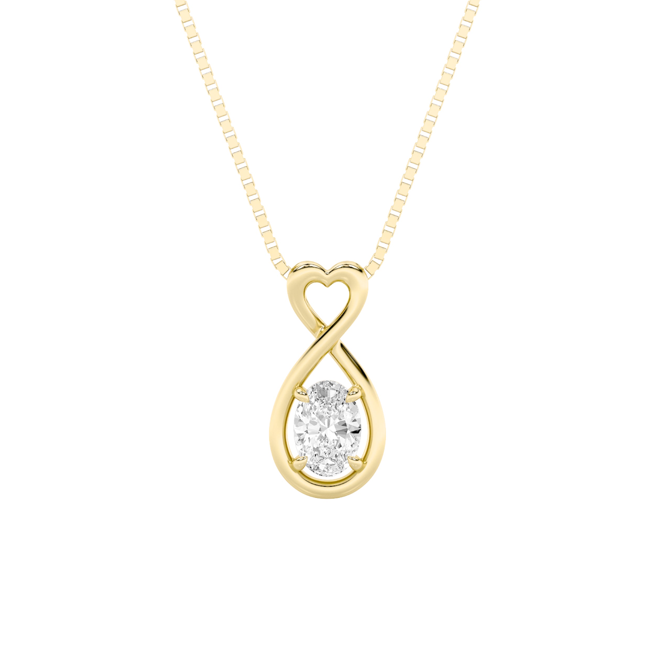 Classic Oval-Cut Diamond Solitaire Pendant