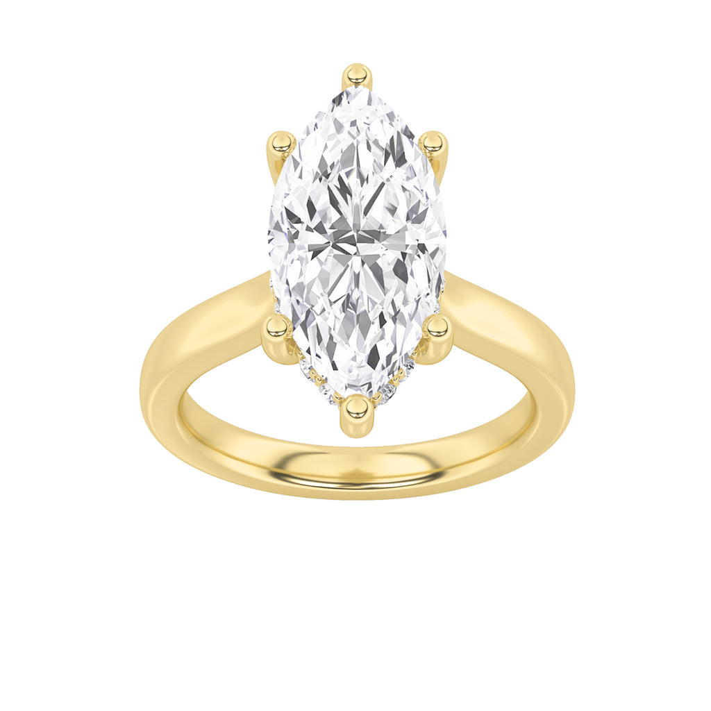 The Margaret Hidden Hallo Cathedral Solitaire Engagement Ring
