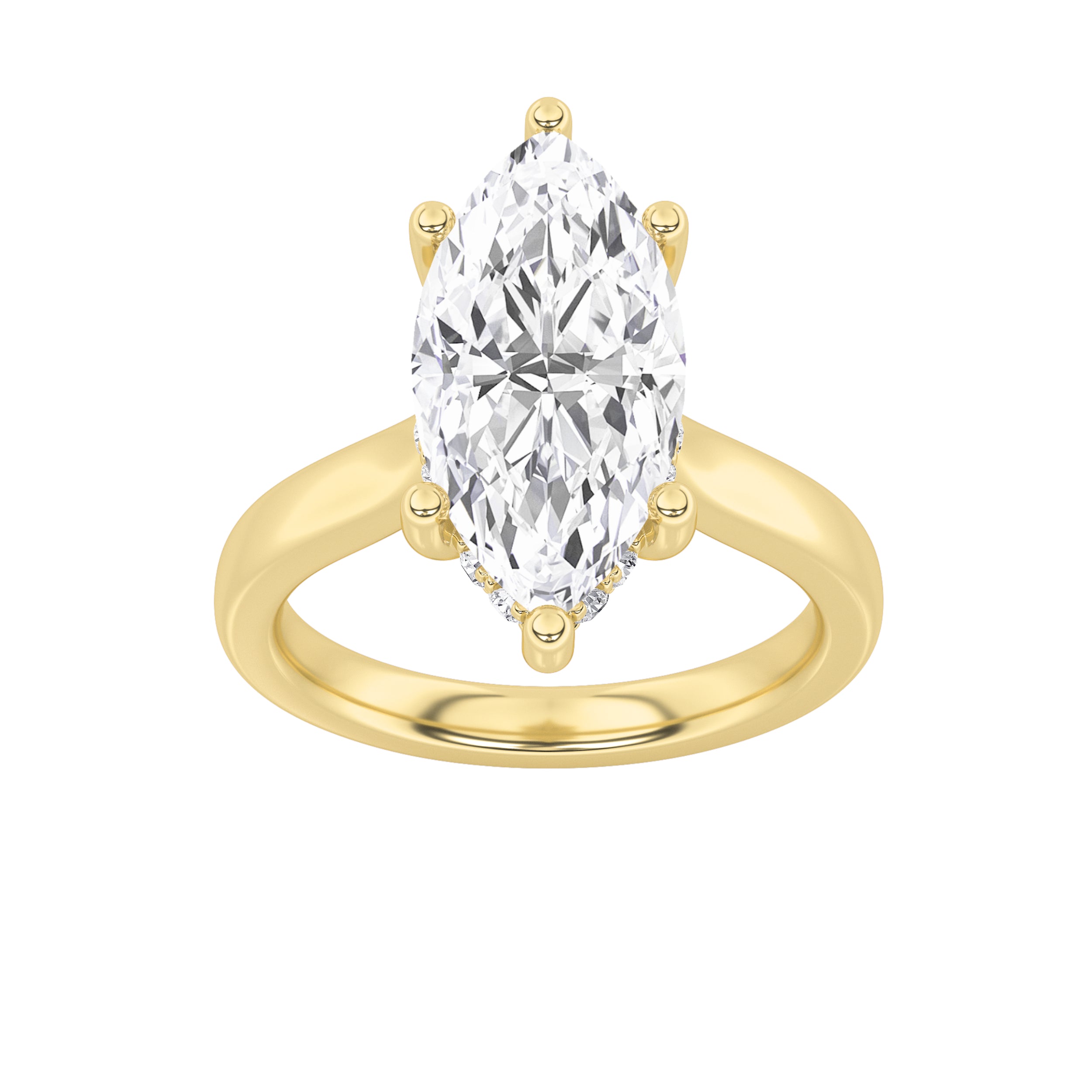 The Margaret Hidden Hallo Cathedral Solitaire Engagement Ring