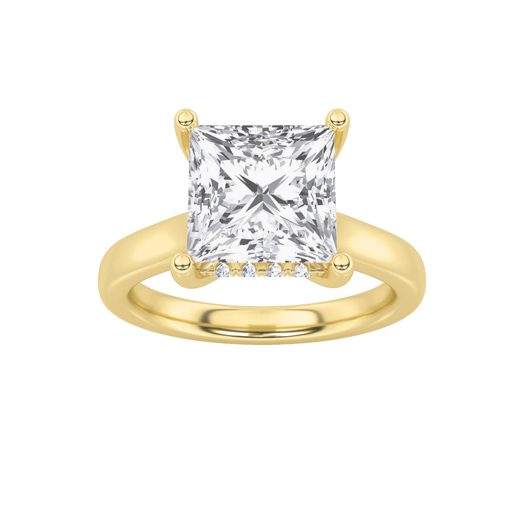 The Margaret Hidden Hallo Cathedral Solitaire Engagement Ring