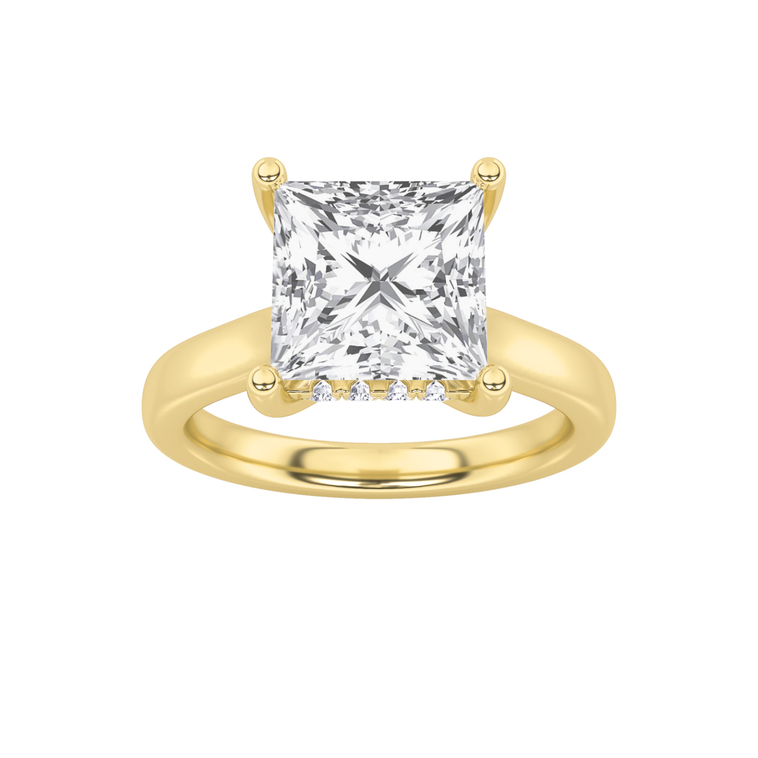 The Margaret Hidden Hallo Cathedral Solitaire Engagement Ring