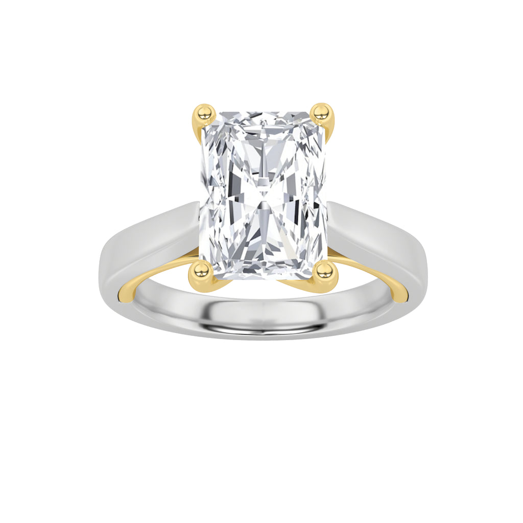 The Sophia Two Tone Twisted Cathedral Solitaire Engagement Ring