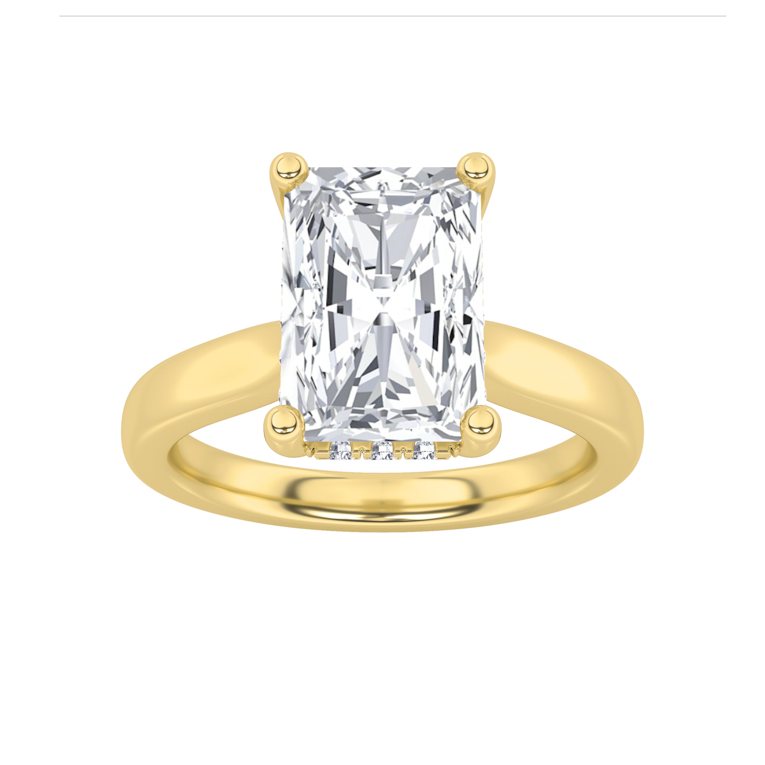 The Margaret Hidden Hallo Cathedral Solitaire Engagement Ring