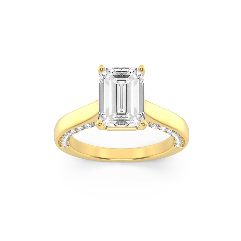 The Beatrice Tulip Head & Diamond on Bridge Solitaire Engagement Ring