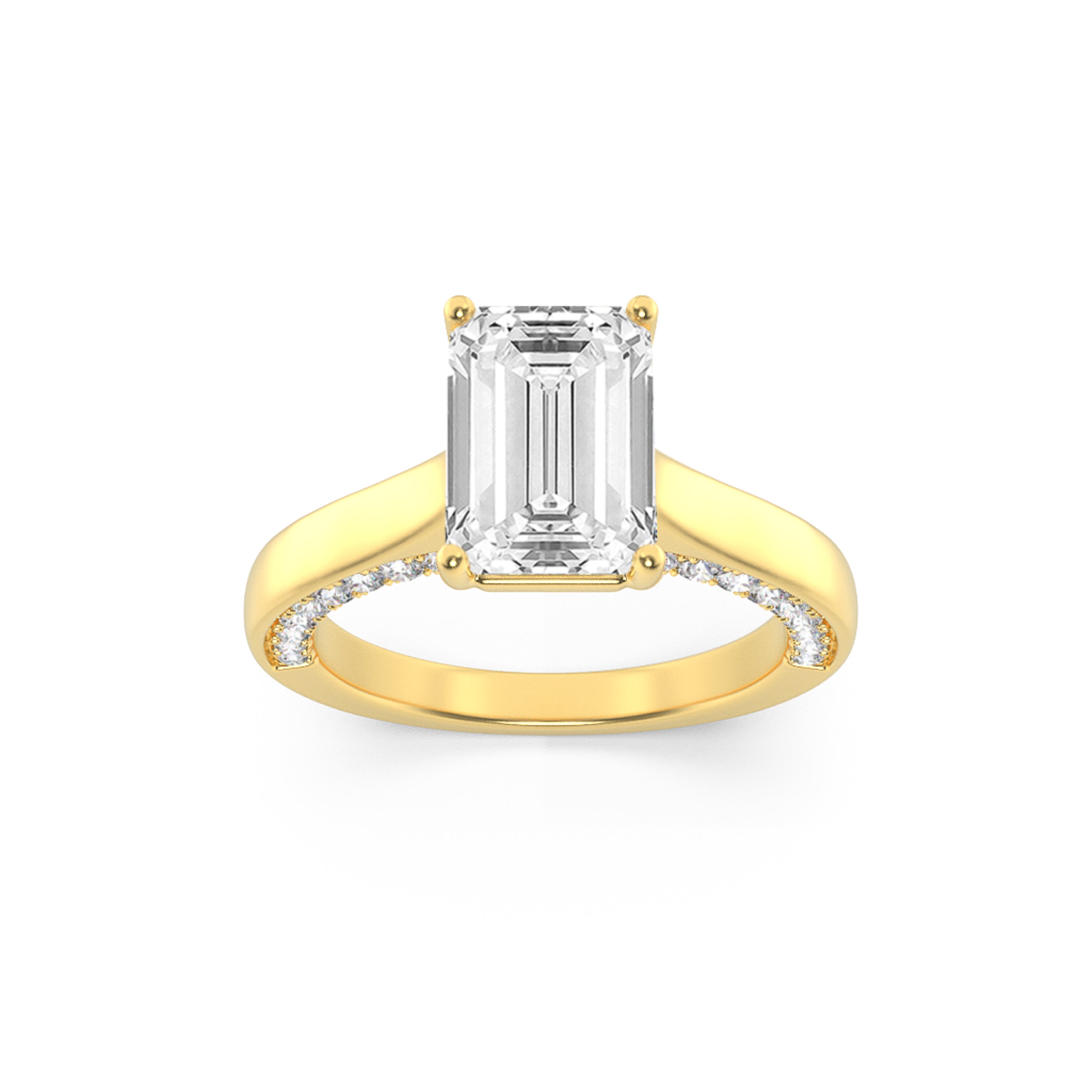 The Beatrice Tulip Head & Diamond on Bridge Solitaire Engagement Ring