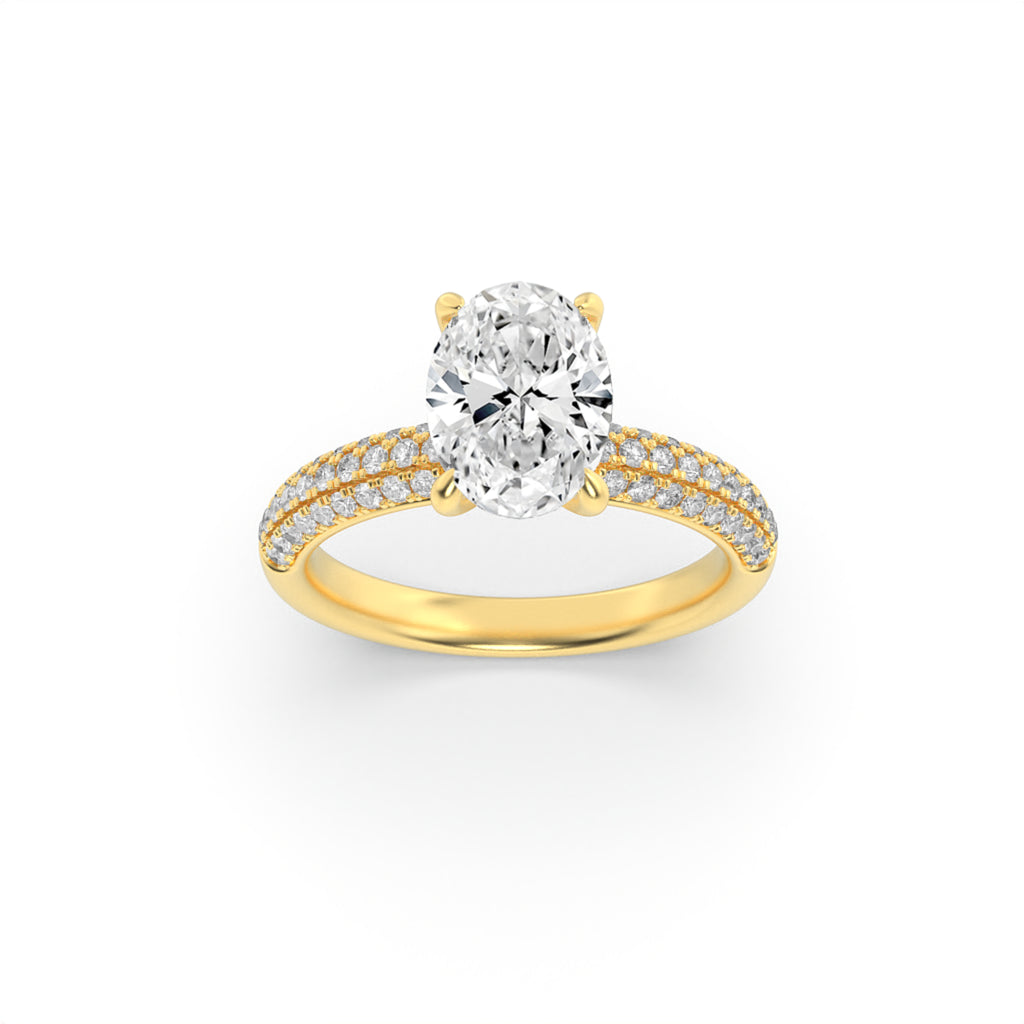 The Majestic Triple-Row Engagement Ring