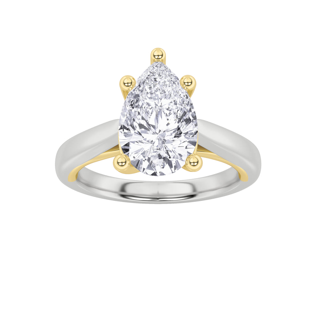 The Charlotte Two Tone Cathedral Solitaire Engagement Ring