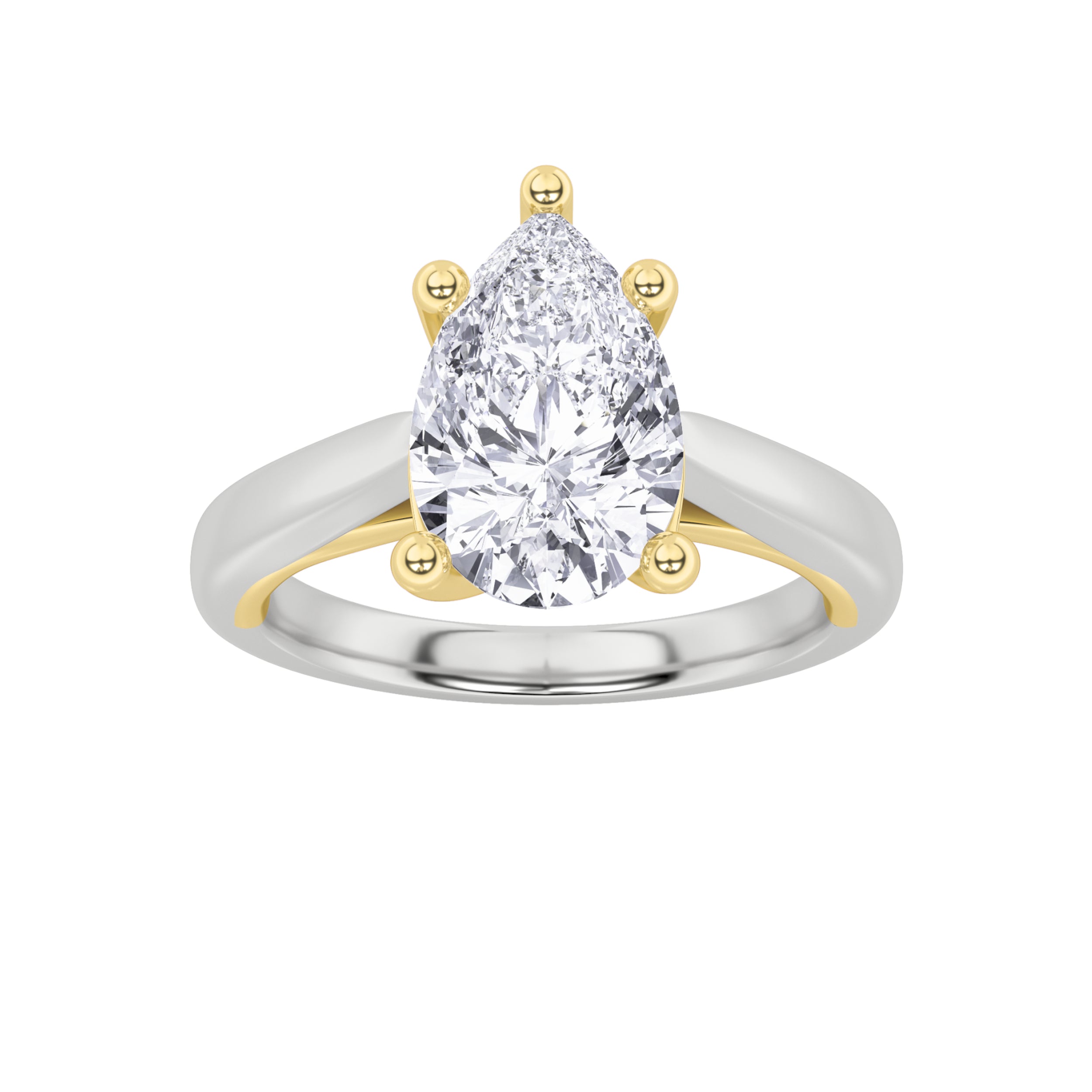 The Charlotte Two Tone Cathedral Solitaire Engagement Ring