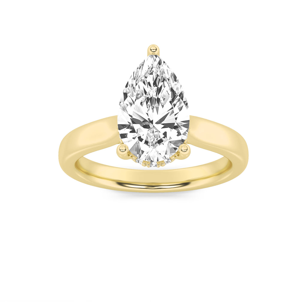 The Margaret Hidden Hallo Cathedral Solitaire Engagement Ring