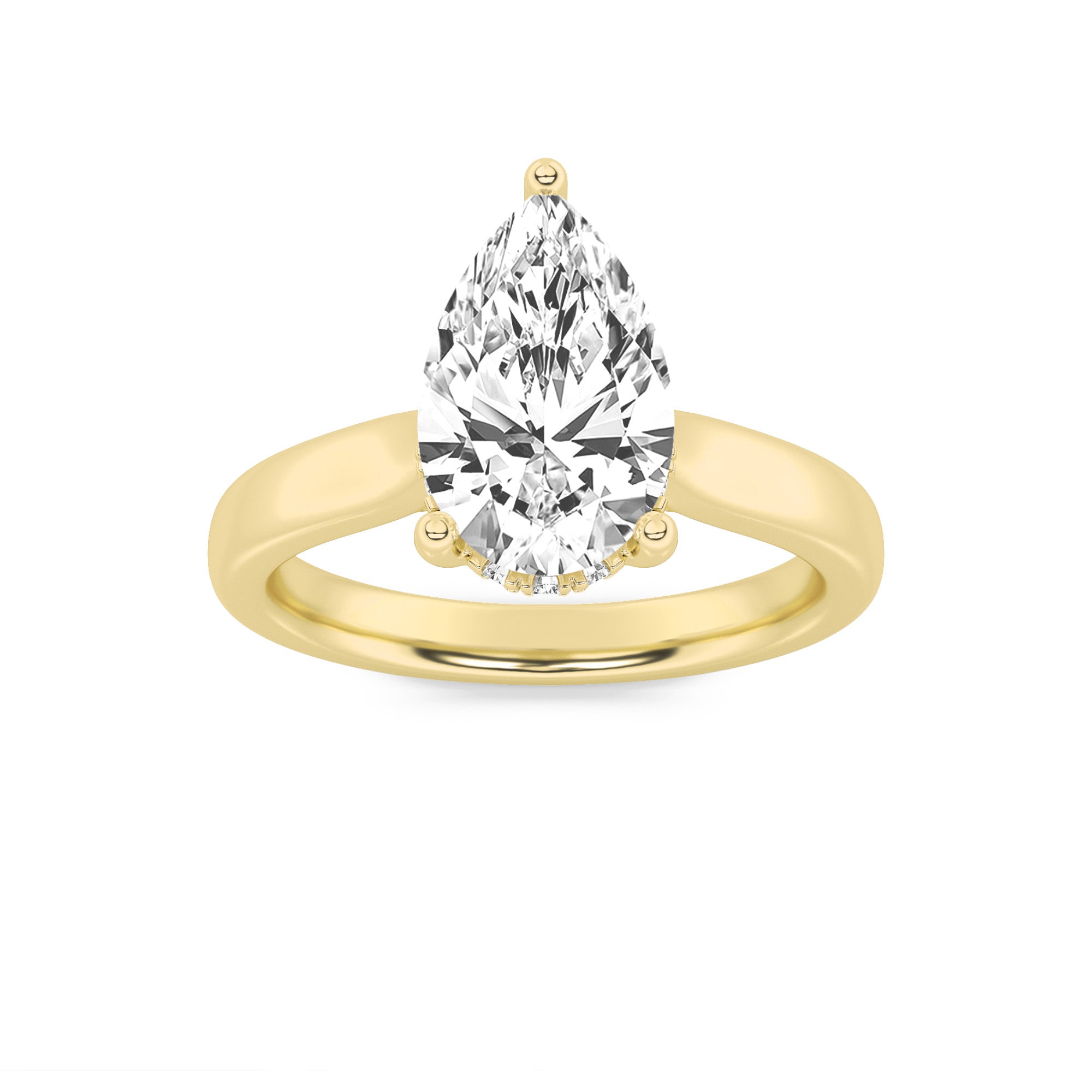 The Margaret Hidden Hallo Cathedral Solitaire Engagement Ring