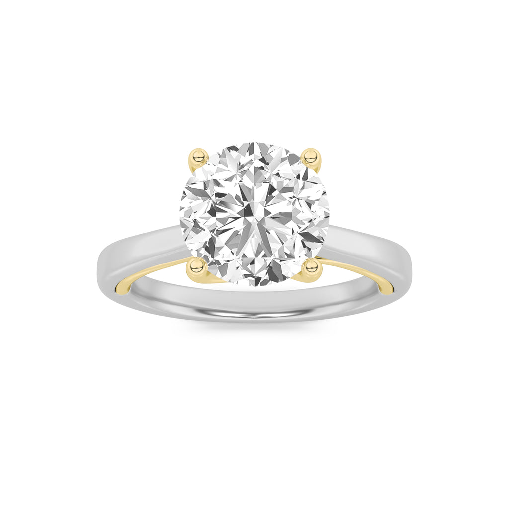 The Sophia Two Tone Twisted Cathedral Solitaire Engagement Ring