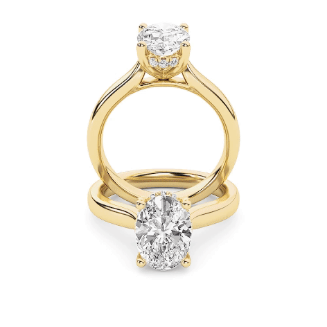 The Margaret Hidden Hallo Cathedral Solitaire Engagement Ring