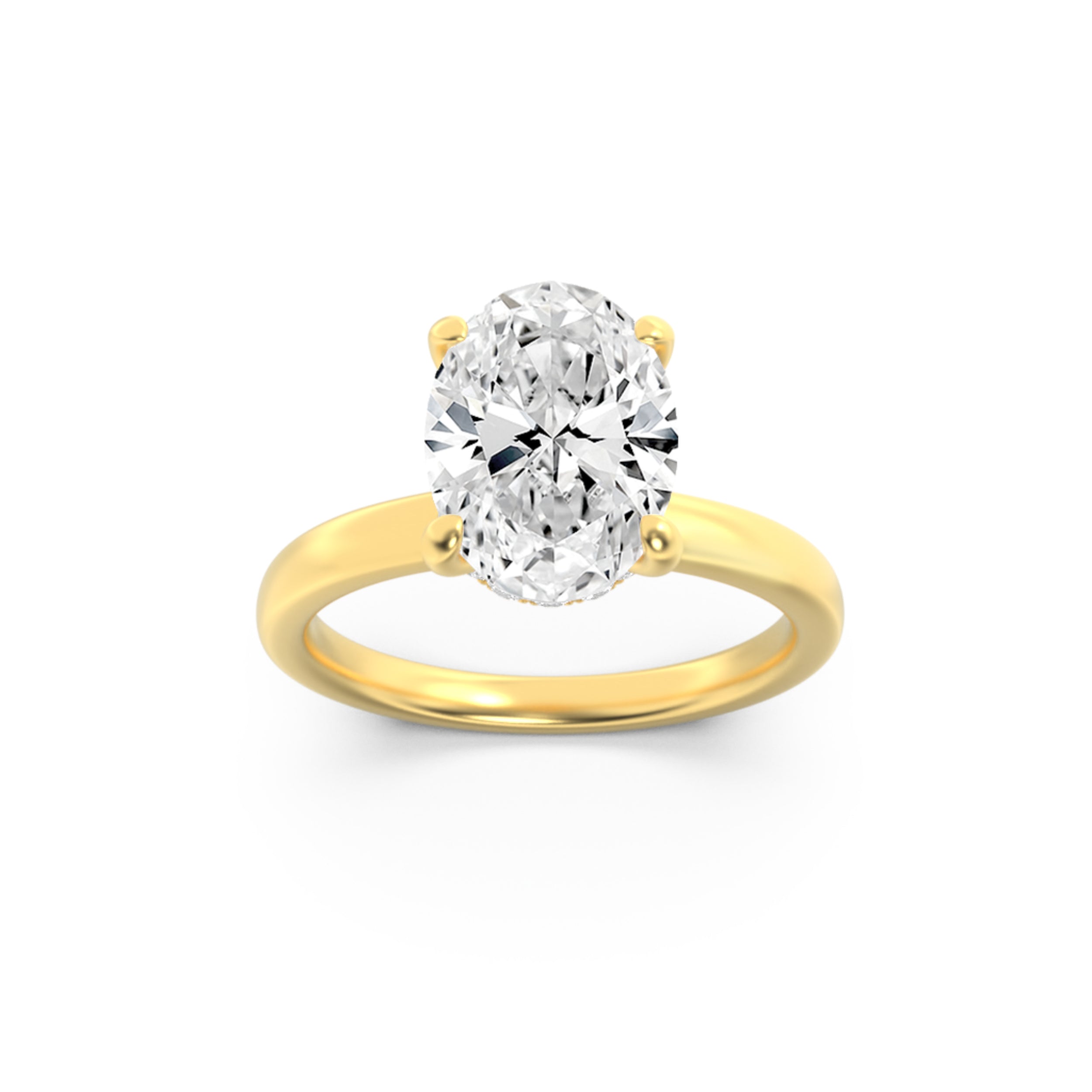 The Anne Hidden Hallo Solitaire Engagement Ring