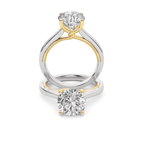 The Sophia Two Tone Twisted Cathedral Solitaire Engagement Ring
