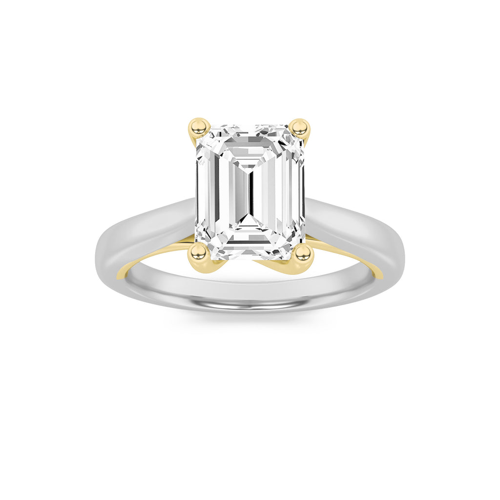 The Charlotte Two Tone Cathedral Solitaire Engagement Ring
