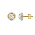Vintage Milgrain Halo Diamond Studs