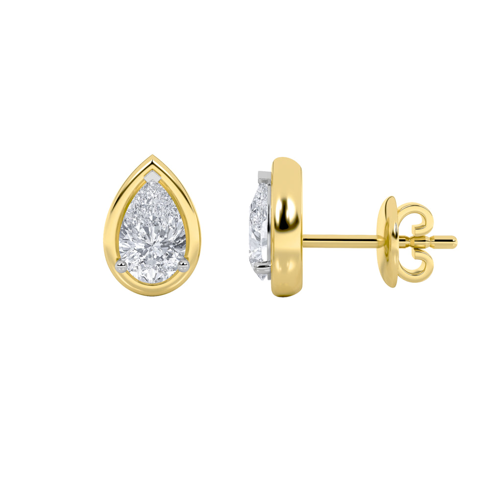 Modern Bezel-Set Diamond Studs
