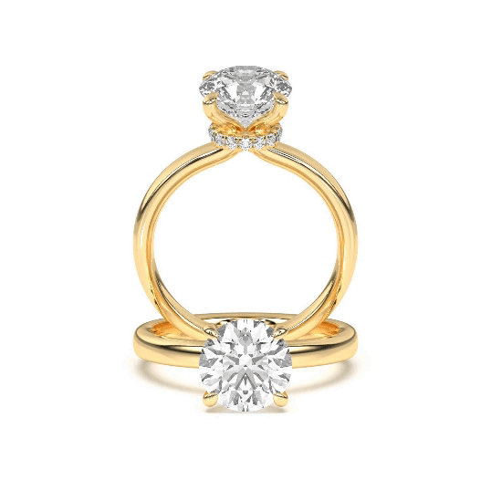 The Anne Hidden Hallo Solitaire Engagement Ring
