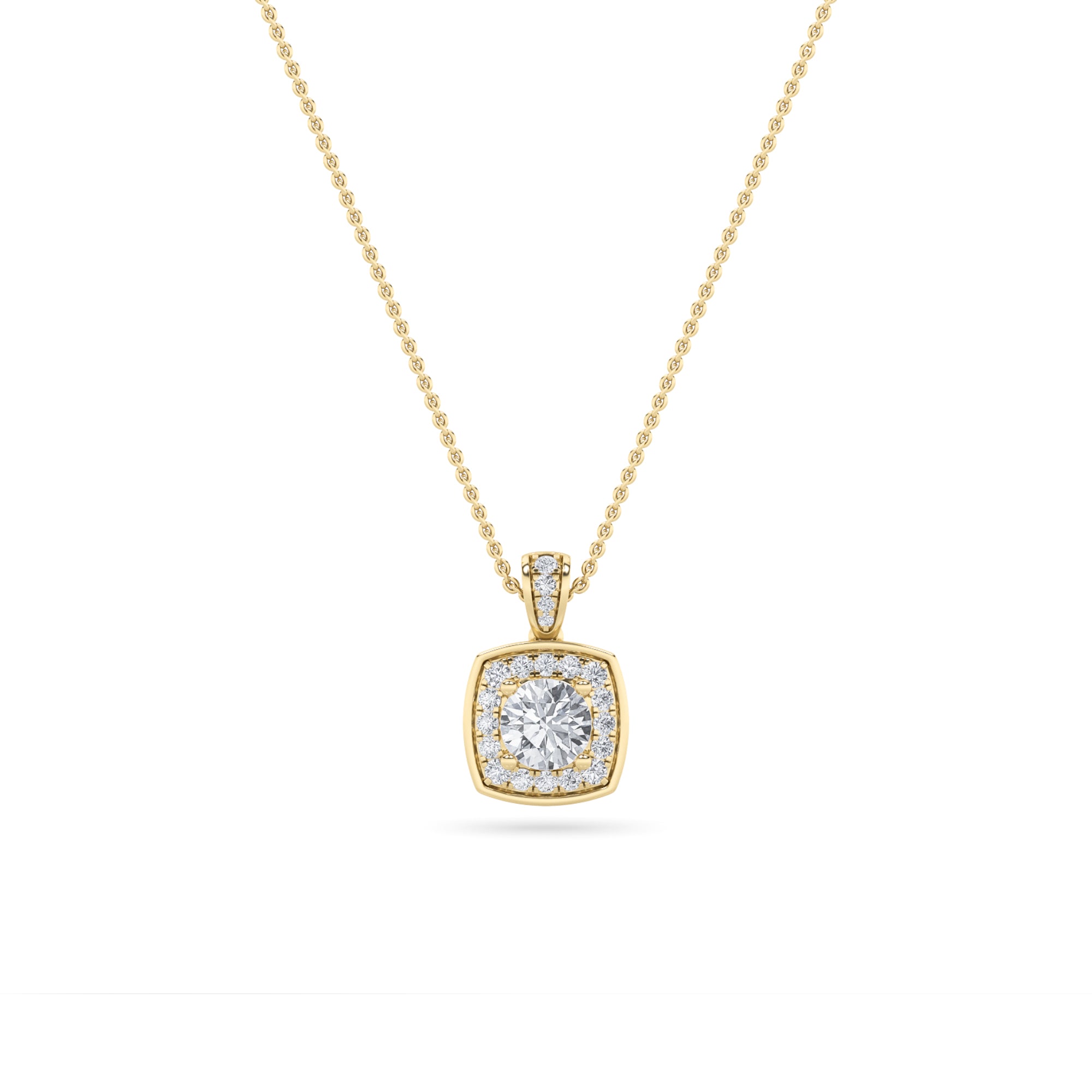 Alexya Signature Halo Diamond Pendant