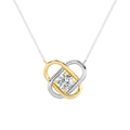 Interlocking Hearts Two-Tone Diamond Pendant