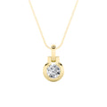 Modern Bezel-Set Round Diamond Pendant