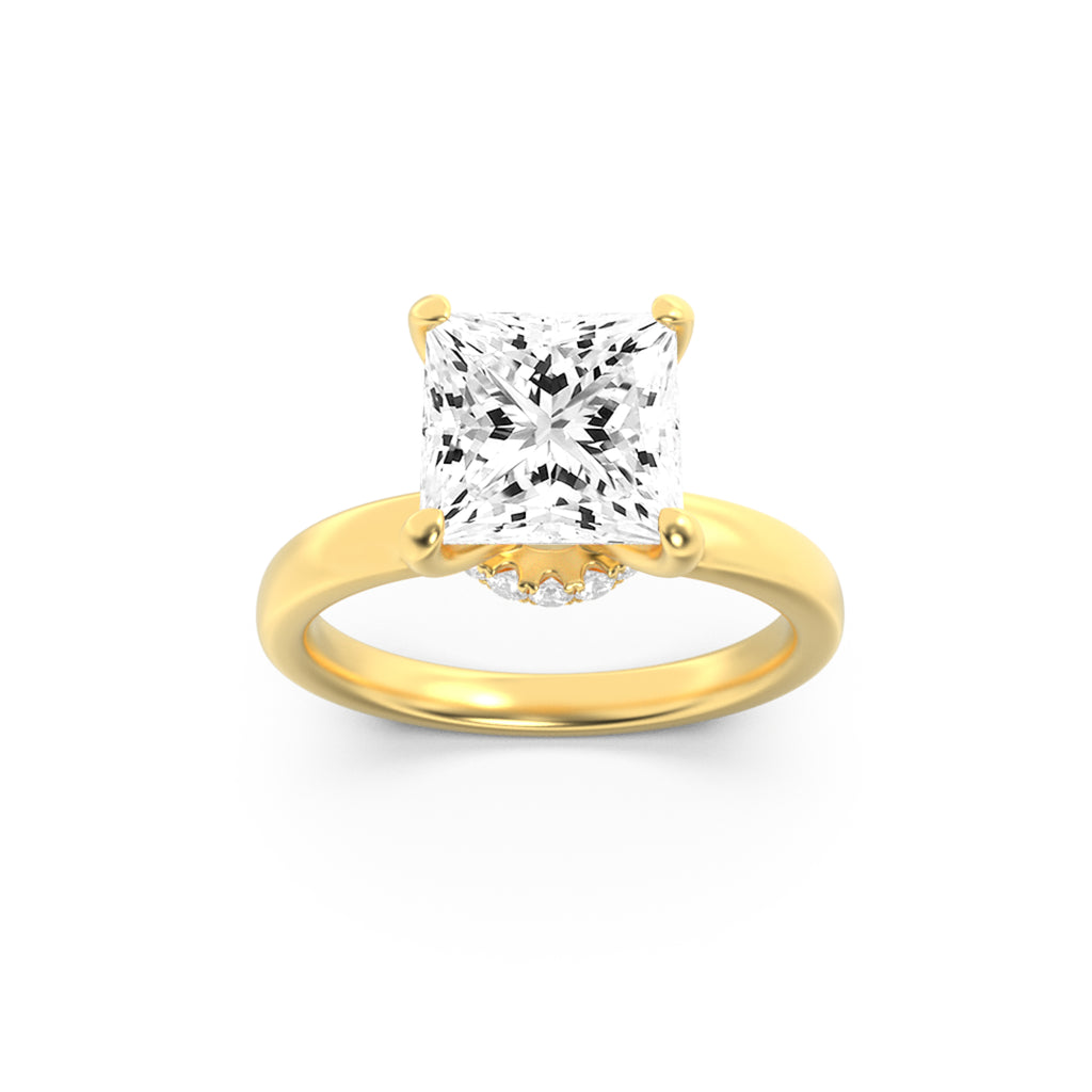 The Anne Hidden Hallo Solitaire Engagement Ring